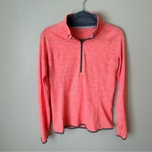 Under Armour Women’s Coral Pink Pullover Half Zip Athletic Long Sleeve Small